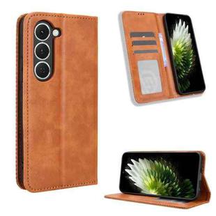 For Tecno Spark 40 Pro 4G Magnetic Buckle Retro Texture Leather Phone Case(Brown)