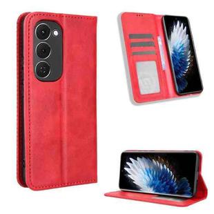 For Tecno Spark 40 Pro+ 4G Magnetic Buckle Retro Texture Leather Phone Case(Red)
