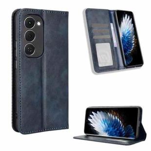For Tecno Spark 40 Pro+ 4G Magnetic Buckle Retro Texture Leather Phone Case(Blue)