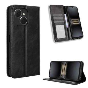For Tecno Spark 40C Magnetic Buckle Retro Texture Leather Phone Case(Black)