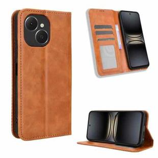 For Tecno Spark 40C Magnetic Buckle Retro Texture Leather Phone Case(Brown)
