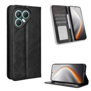 For Tecno Pova 7 Pro 5G Magnetic Buckle Retro Texture Leather Phone Case(Black)