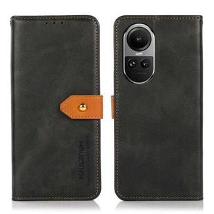 For OPPO Reno10 / Reno10 Pro Global KHAZNEH Dual-color Cowhide Texture Flip Leather Phone Case(Black)