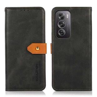 For OPPO Reno12 Pro 5G Global KHAZNEH Dual-color Cowhide Texture Flip Leather Phone Case(Black)