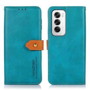 For OPPO Reno12 5G Global KHAZNEH Dual-color Cowhide Texture Flip Leather Phone Case(Blue)