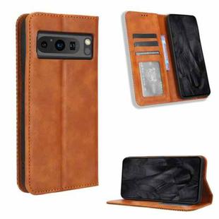 For Google Pixel 8 Pro Magnetic Buckle Retro Texture Leather Phone Case(Brown)