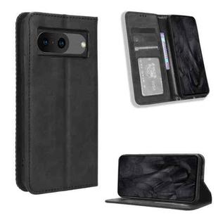 For Google Pixel 8 Magnetic Buckle Retro Texture Leather Phone Case(Black)