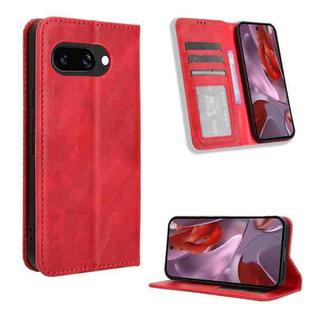 For Google Pixel 9a Magnetic Buckle Retro Texture Leather Phone Case(Red)