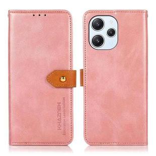For Xiaomi Redmi 12 4G KHAZNEH Dual-color Cowhide Texture Flip Leather Phone Case(Rose Gold)
