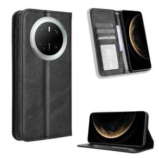 For Huawei Mate 70 Magnetic Buckle Retro Texture Leather Phone Case(Black)