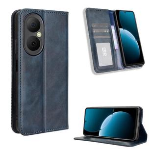 For Huawei Enjoy 80 4G Magnetic Buckle Retro Texture Leather Phone Case(Blue)