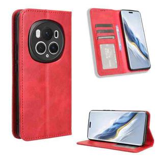 For Honor Magic6 Pro 5G Magnetic Buckle Retro Texture Leather Phone Case(Red)