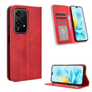 For Honor 200 Lite Global Magnetic Buckle Retro Texture Leather Phone Case(Red)