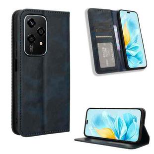 For Honor 200 Lite Global Magnetic Buckle Retro Texture Leather Phone Case(Blue)