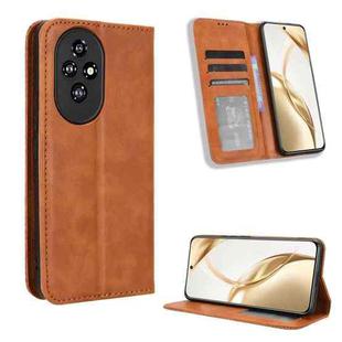 For Honor 200 5G Magnetic Buckle Retro Texture Leather Phone Case(Brown)