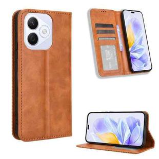 For Honor X60i 5G Magnetic Buckle Retro Texture Leather Phone Case(Brown)