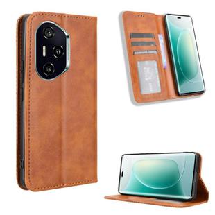 For Honor 300 Pro 5G / 300 Ultra 5G Magnetic Buckle Retro Texture Leather Phone Case(Brown)