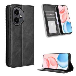 For Honor 400 Magnetic Buckle Retro Texture Leather Phone Case(Black)