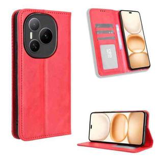 For Honor Power 5G Magnetic Buckle Retro Texture Leather Phone Case(Red)