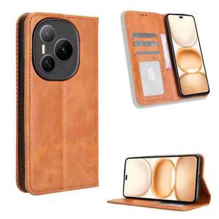 For Honor Power 5G Magnetic Buckle Retro Texture Leather Phone Case(Brown)