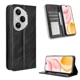 For Honor 400 Pro Global 160.8mm Magnetic Buckle Retro Texture Leather Phone Case(Black)