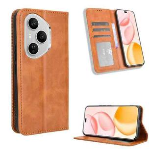 For Honor 400 Pro Global 160.8mm Magnetic Buckle Retro Texture Leather Phone Case(Brown)
