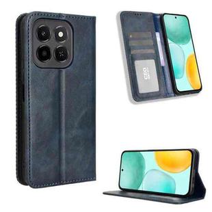 For Honor X6c 4G Magnetic Buckle Retro Texture Leather Phone Case(Blue)