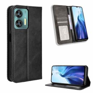 For Oukitel C35 / C36 Magnetic Buckle Retro Texture Leather Phone Case(Black)