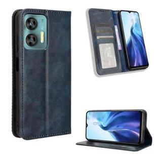 For Oukitel C35 / C36 Magnetic Buckle Retro Texture Leather Phone Case(Blue)