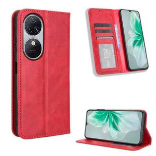 For Oukitel C38 Magnetic Buckle Retro Texture Leather Phone Case(Red)