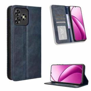 For Oukitel C53 Magnetic Buckle Retro Texture Leather Phone Case(Blue)