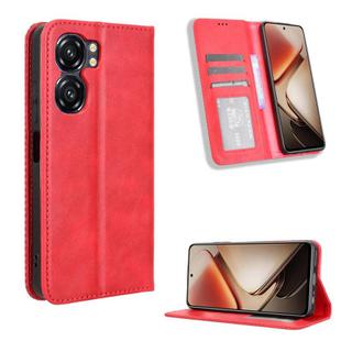 For Oukitel C58 / C58 Pro Magnetic Buckle Retro Texture Leather Phone Case(Red)
