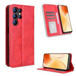 For Oukitel C1 / C1 Pro Magnetic Buckle Retro Texture Leather Phone Case(Red)