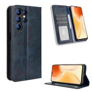 For Oukitel C61 / C61 Pro Magnetic Buckle Retro Texture Leather Phone Case(Blue)