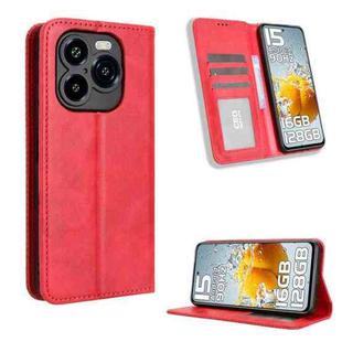 For Oukitel C65 / C65 Pro Magnetic Buckle Retro Texture Leather Phone Case(Red)