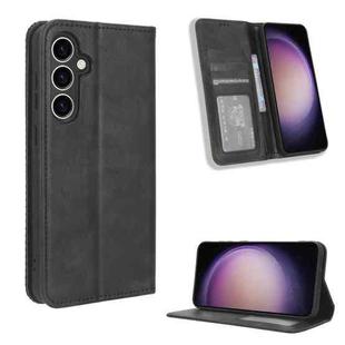 For Samsung Galaxy S23 FE 5G Magnetic Buckle Retro Texture Leather Phone Case(Black)