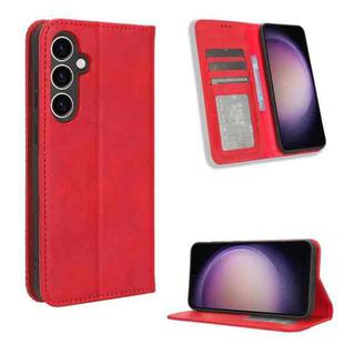 For Samsung Galaxy S23 FE 5G Magnetic Buckle Retro Texture Leather Phone Case(Red)