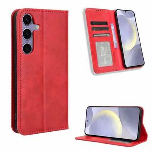For Samsung Galaxy S24 5G Magnetic Buckle Retro Texture Leather Phone Case(Red)