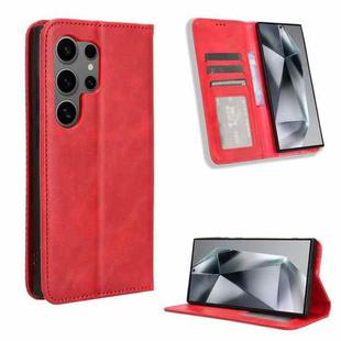 For Samsung Galaxy S24 Ultra 5G Magnetic Buckle Retro Texture Leather Phone Case(Red)