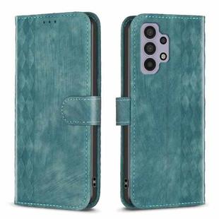 For Samsung Galaxy A32 4G Plaid Embossed Leather Phone Case(Green)