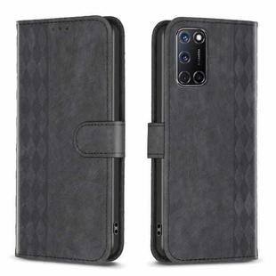 For Samsung Galaxy A52 4G/5G Plaid Embossed Leather Phone Case(Black)