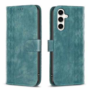 For Samsung Galaxy S23 FE 5G Plaid Embossed Leather Phone Case(Green)