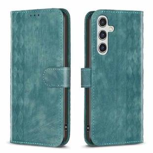 For Samsung Galaxy A15 Plaid Embossed Leather Phone Case(Green)