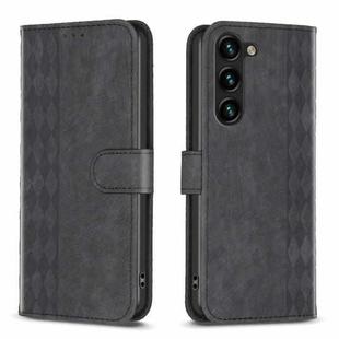 For Samsung Galaxy S24+ 5G Plaid Embossed Leather Phone Case(Black)