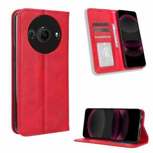 For Sharp Aquos R8 Pro / Leica Leitz Phone 3 Magnetic Buckle Retro Texture Leather Phone Case(Red)