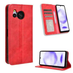 For Sharp Aquos Sense8 Magnetic Buckle Retro Texture Leather Phone Case(Red)