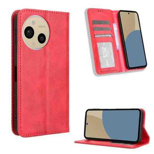 For Sharp Aquos Sense9 Magnetic Buckle Retro Texture Leather Phone Case(Red)