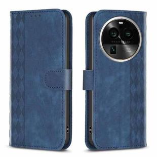 For OPPO Find X6 Pro Plaid Embossed Leather Phone Case(Blue)