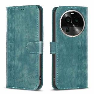 For OPPO Find X6 Pro Plaid Embossed Leather Phone Case(Green)
