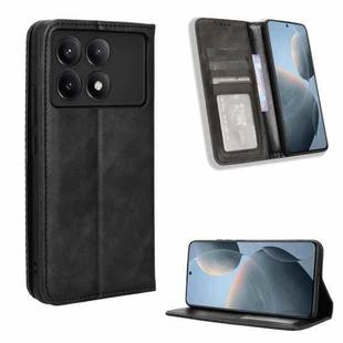 For Xiaomi Redmi K70 / K70 Pro Magnetic Buckle Retro Texture Leather Phone Case(Black)